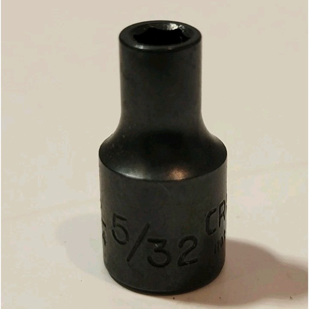 Vintage Black Chrome Craftsman 5/32" 6PT 1/4" Drive Shallow Socket S-AD #44484